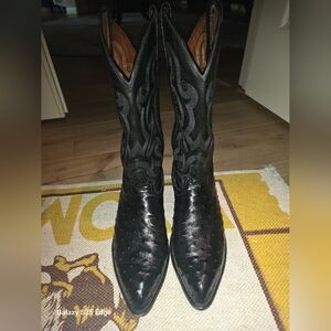 Tony Lama Men's Exotic Full-Quill Ostrich Western Boots - Round Toe